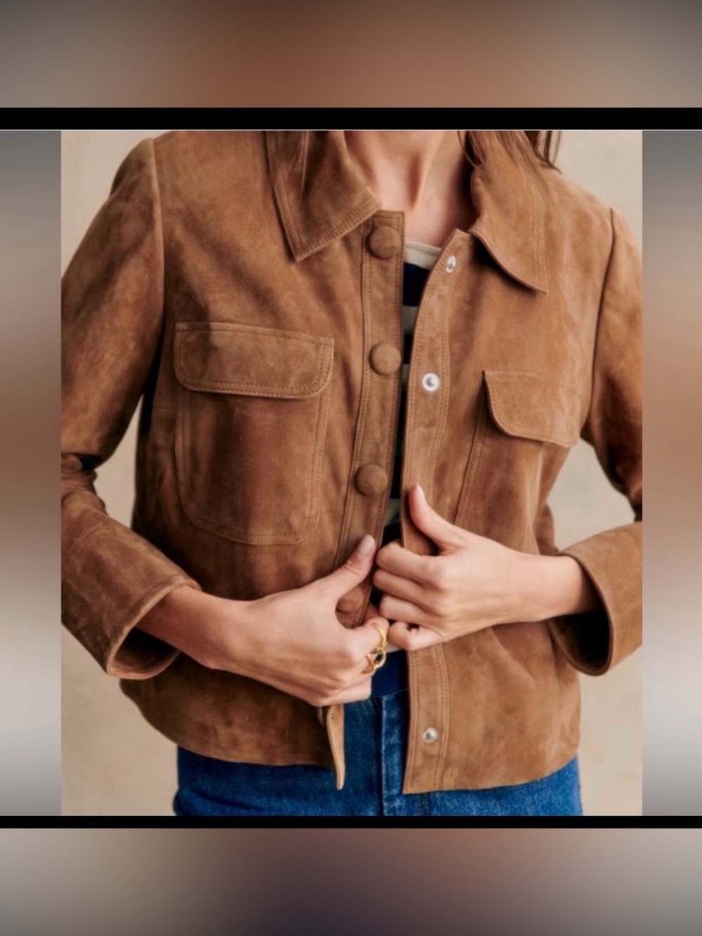 Sézane leather suede jacket